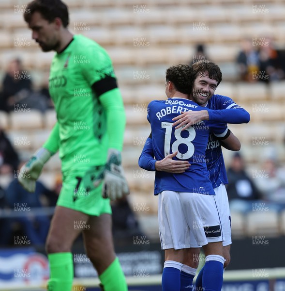170126 - Bradford City v Cardiff City - Sky Bet League 1 - Calum Chambers of Cardiff celebrates with Alex Robertson of Cardiff