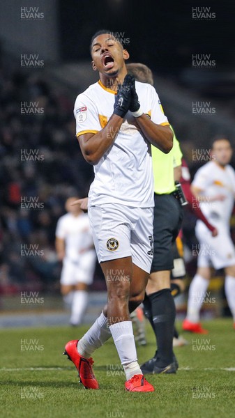 071219 - Bradford City v Newport County - Sky Bet League 2 -  Tristan Abrahams of Newport County reacts to missed opportunity