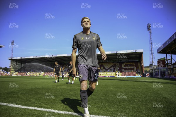 130822 - Bradford City v Newport County - Sky Bet League 2 - Will Evans of Newport leaves the pitch after warm up 