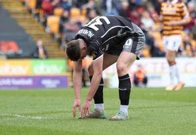 270424 - Bradford City v Newport County - Sky Bet League 2 - reaction to missed chance by Seb Palmer-Houlden of Newport County