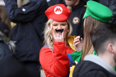 270424 - Bradford City v Newport County - Sky Bet League 2 - Fan in Mario costume