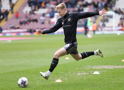 270424 - Bradford City v Newport County - Sky Bet League 2 - Harry Charsley of Newport County warms up