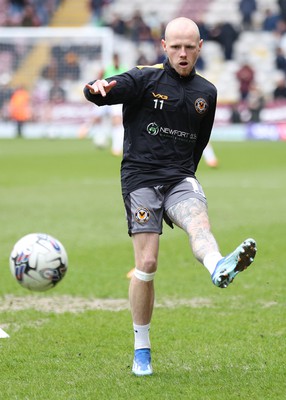 270424 - Bradford City v Newport County - Sky Bet League 2 - James Waite of Newport County warms up