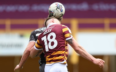 270424 - Bradford City v Newport County - Sky Bet League 2 - Ciaran Kelly of Bradford City and Seb Palmer-Houlden of Newport County 