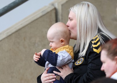 270424 - Bradford City v Newport County - Sky Bet League 2 - Young Newport fan watches the match