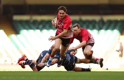 190426 - Brecon Athletic v Bargoed Athletic, Mens Division 5 Final - Kyran Dillon of Brecon Athletic breaks away