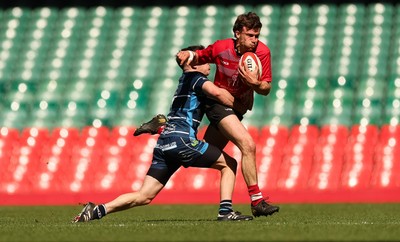190426 - Brecon Athletic v Bargoed Athletic, Mens Division 5 Final - Tudor Roderick of Brecon charges forward