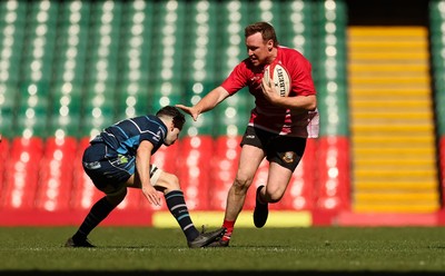 190426 - Brecon Athletic v Bargoed Athletic, Mens Division 5 Final - Eifion Jones of Brecon charges forward