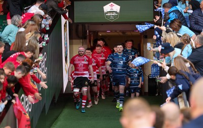 190426 - Brecon Athletic v Bargoed Athletic, Mens Division 5 Final - The teams walk out at the start of the match