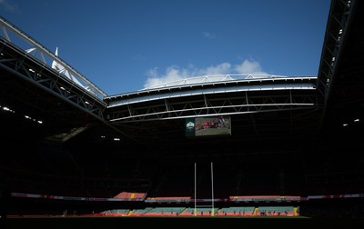 190426 - Brecon Athletic v Bargoed Athletic, Mens Division 5 Final - A general view of the stadium during the match