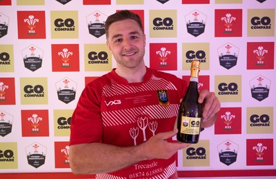 190426 - Brecon Athletic v Bargoed Athletic, Mens Division 5 Final - Player of the match Jack Crockett of Brecon Athletic