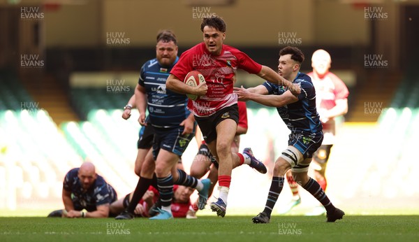 190426 - Brecon Athletic v Bargoed Athletic, Mens Division 5 Final - Kyran Dillon of Brecon Athletic breaks away