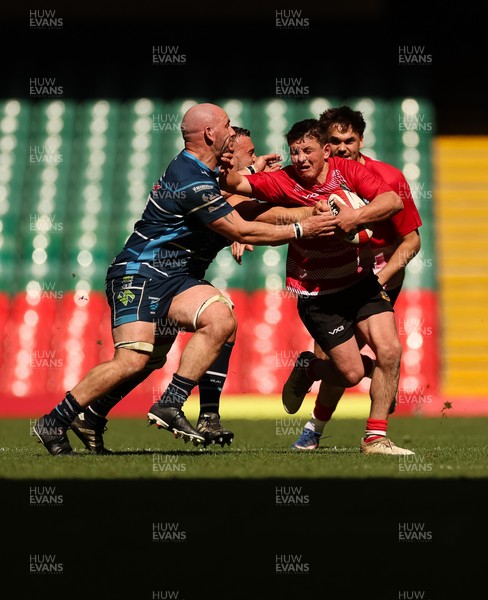 190426 - Brecon Athletic v Bargoed Athletic, Mens Division 5 Final - Hugh Prothero of Brecon charges forward