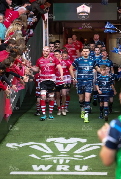 190426 - Brecon Athletic v Bargoed Athletic, Mens Division 5 Final - The teams walk out at the start of the match