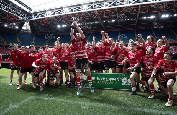 190426 - Brecon Athletic v Bargoed Athletic, Mens Division 5 Final - Brecon Athletic celebrate after winning the final