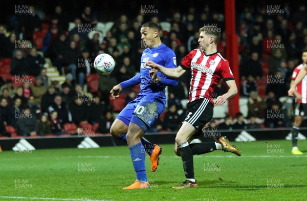 130318 - Brentford v Cardiff City, Sky Bet Championship - Kenneth Zohore of Cardiff City breaks through to score City's third goal