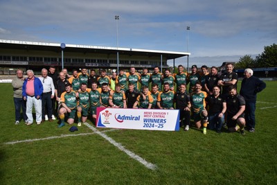 260425 - Bridgend Athletic v Skewen - Admiral National League 1 West Central - Bridgend Athletic celebrate winning the league