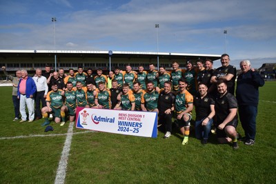 260425 - Bridgend Athletic v Skewen - Admiral National League 1 West Central - Bridgend Athletic celebrate winning the league