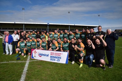 260425 - Bridgend Athletic v Skewen - Admiral National League 1 West Central - Bridgend Athletic celebrate winning the league