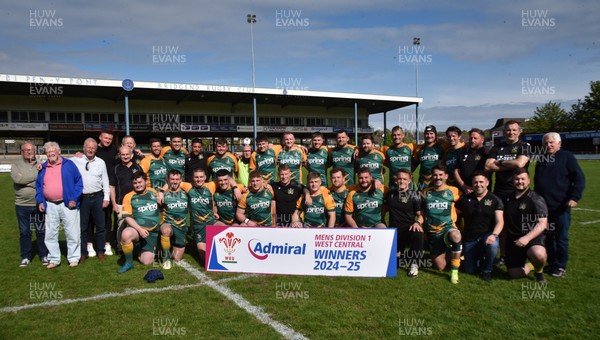 260425 - Bridgend Athletic v Skewen - Admiral National League 1 West Central - Bridgend Athletic celebrate winning the league