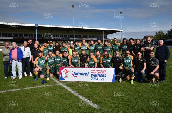 260425 - Bridgend Athletic v Skewen - Admiral National League 1 West Central - Bridgend Athletic celebrate winning the league