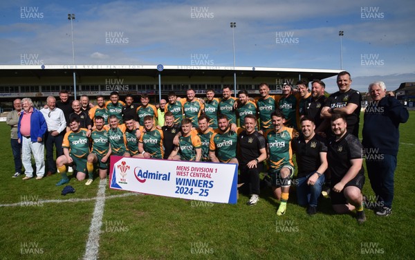 260425 - Bridgend Athletic v Skewen - Admiral National League 1 West Central - Bridgend Athletic celebrate winning the league