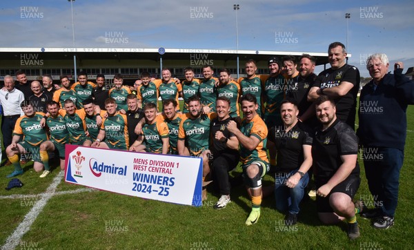 260425 - Bridgend Athletic v Skewen - Admiral National League 1 West Central - Bridgend Athletic celebrate winning the league