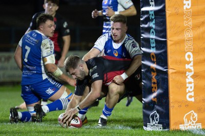 250925 - Bridgend Ravens RFC v Aberavon RFC, Super Rygbi Cymru - Scott Delnevo of Aberavon scores try