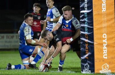 250925 - Bridgend Ravens RFC v Aberavon RFC, Super Rygbi Cymru - Scott Delnevo of Aberavon scores try