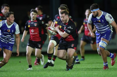250925 - Bridgend Ravens RFC v Aberavon RFC, Super Rygbi Cymru - Shay Smallman of Aberavon charges forward