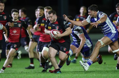 250925 - Bridgend Ravens RFC v Aberavon RFC, Super Rygbi Cymru - Shay Smallman of Aberavon charges forward