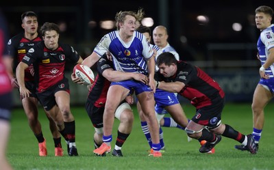 250925 - Bridgend Ravens RFC v Aberavon RFC, Super Rygbi Cymru - Ben Burnell of Bridgend looks to pass