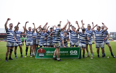 020526 - Bridgend Sports v Lampeter Town, U18s Boys Club Shield Final - Bridgend Sports celebrate after winning the  U18s Boys Club Shield Final
