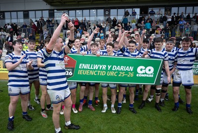 020526 - Bridgend Sports v Lampeter Town, U18s Boys Club Shield Final - Bridgend Sports celebrate after winning the  U18s Boys Club Shield Final