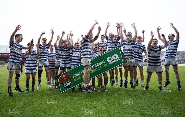 020526 - Bridgend Sports v Lampeter Town, U18s Boys Club Shield Final - Bridgend Sports celebrate after winning the  U18s Boys Club Shield Final