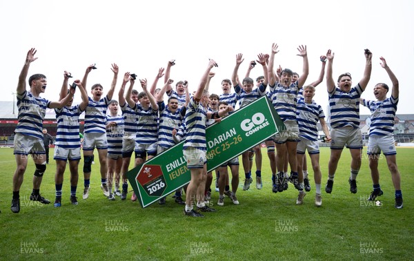 020526 - Bridgend Sports v Lampeter Town, U18s Boys Club Shield Final - Bridgend Sports celebrate after winning the  U18s Boys Club Shield Final