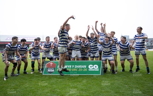 020526 - Bridgend Sports v Lampeter Town, U18s Boys Club Shield Final - Bridgend Sports celebrate after winning the  U18s Boys Club Shield Final