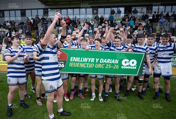 020526 - Bridgend Sports v Lampeter Town, U18s Boys Club Shield Final - Bridgend Sports celebrate after winning the  U18s Boys Club Shield Final