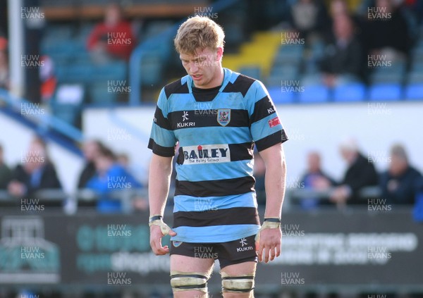 201012 Bridgend RFC Cardiff RFC - British and Irish Cup -Cardiff's Macauley Cook is dejected at the final whistle