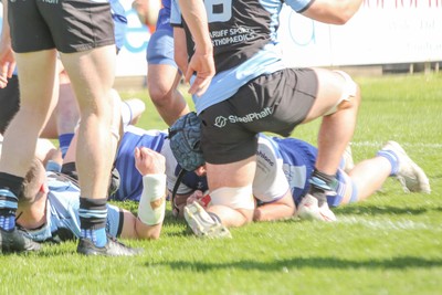 050425 - Bridgend v Cardiff RFC - Super Rygbi Cymru (SRC) - James Owen of Bridgend Ravens burrows over to score a try