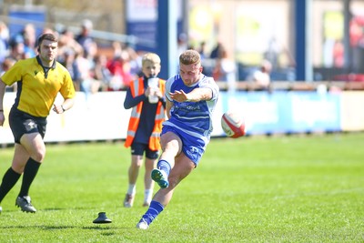050425 - Bridgend v Cardiff RFC - Super Rygbi Cymru (SRC) - Lloyd Wilkins of Bridgend Ravens kicks a goal