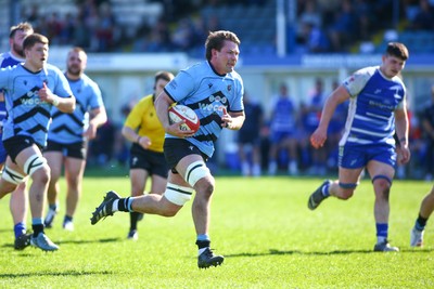 050425 - Bridgend v Cardiff RFC - Super Rygbi Cymru (SRC) - Aled Ward of Cardiff bursts through the Bridgend Ravens defence to score a try