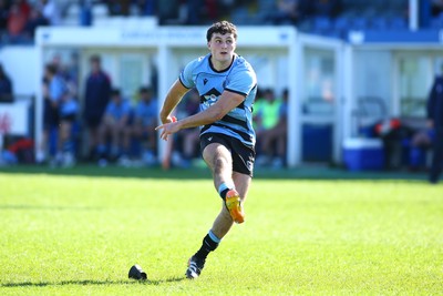 050425 - Bridgend v Cardiff RFC - Super Rygbi Cymru (SRC) - Harri Wilde of Cardiff kicks a goal
