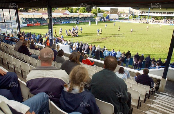 240503 - Bridgend v Pontypridd - Welsh Premiership - Fans watch the last ever home game of Bridgend RFC as a professional side