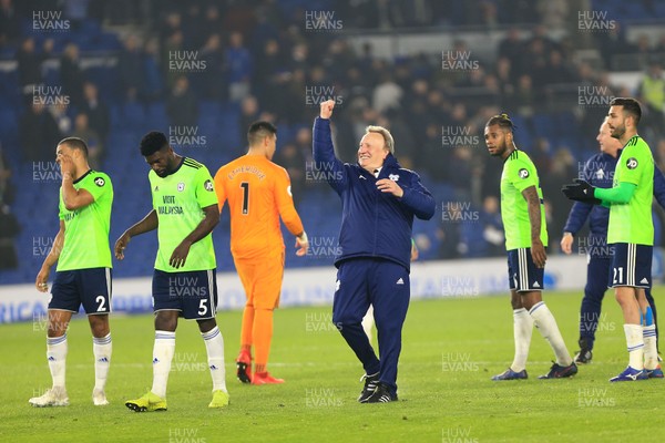 160419 - Brighton and Hove Albion v Cardiff City - Premier League - Neil Warnock celebrates after a 2 - 0 victory at Brighton