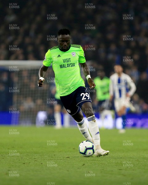 160419 - Brighton and Hove Albion v Cardiff City - Premier League - Oumar Niasse on the ball