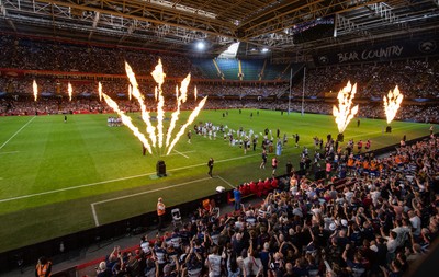 100525 - Bristol Bears v Bath Rugby - Gallagher Premiership - General View of Principality Stadium as Bristol run onto the pitch