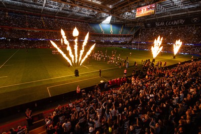 100525 - Bristol Bears v Bath Rugby - Gallagher Premiership - General View of Principality Stadium as Bristol run onto the pitch