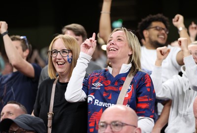 100525 - Bristol Bears v Bath Rugby - Gallagher Premiership - Bristol fans celebrate their team scoring a try