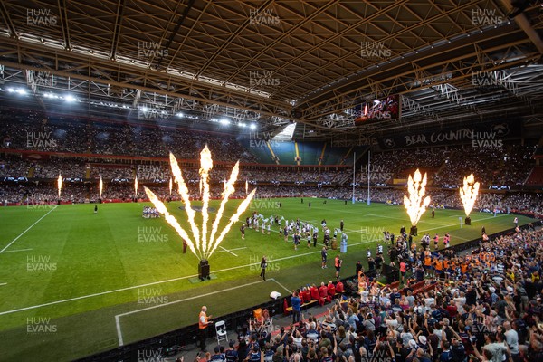 100525 - Bristol Bears v Bath Rugby - Gallagher Premiership - General View of Principality Stadium as Bristol run onto the pitch